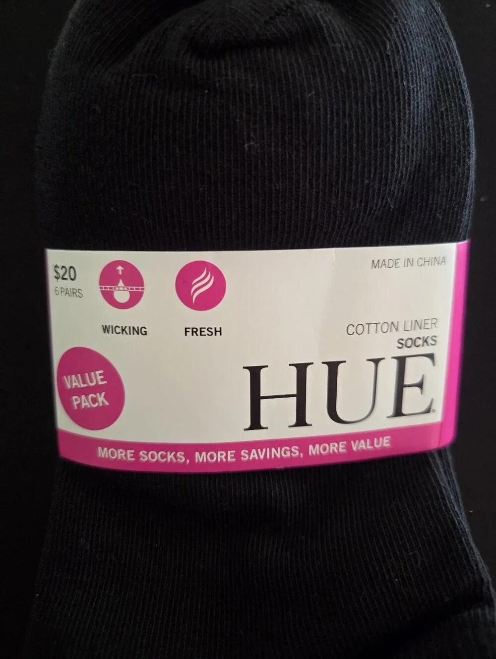 HUE Women's 6 Pack Cotton No Show Socks